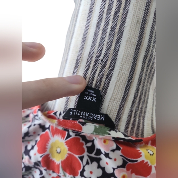 2/$15✨️ J. Crew Mercantile Wrap Dress Midi Colorful Floral Retro V-Neck XXS - Picture 4 of 4